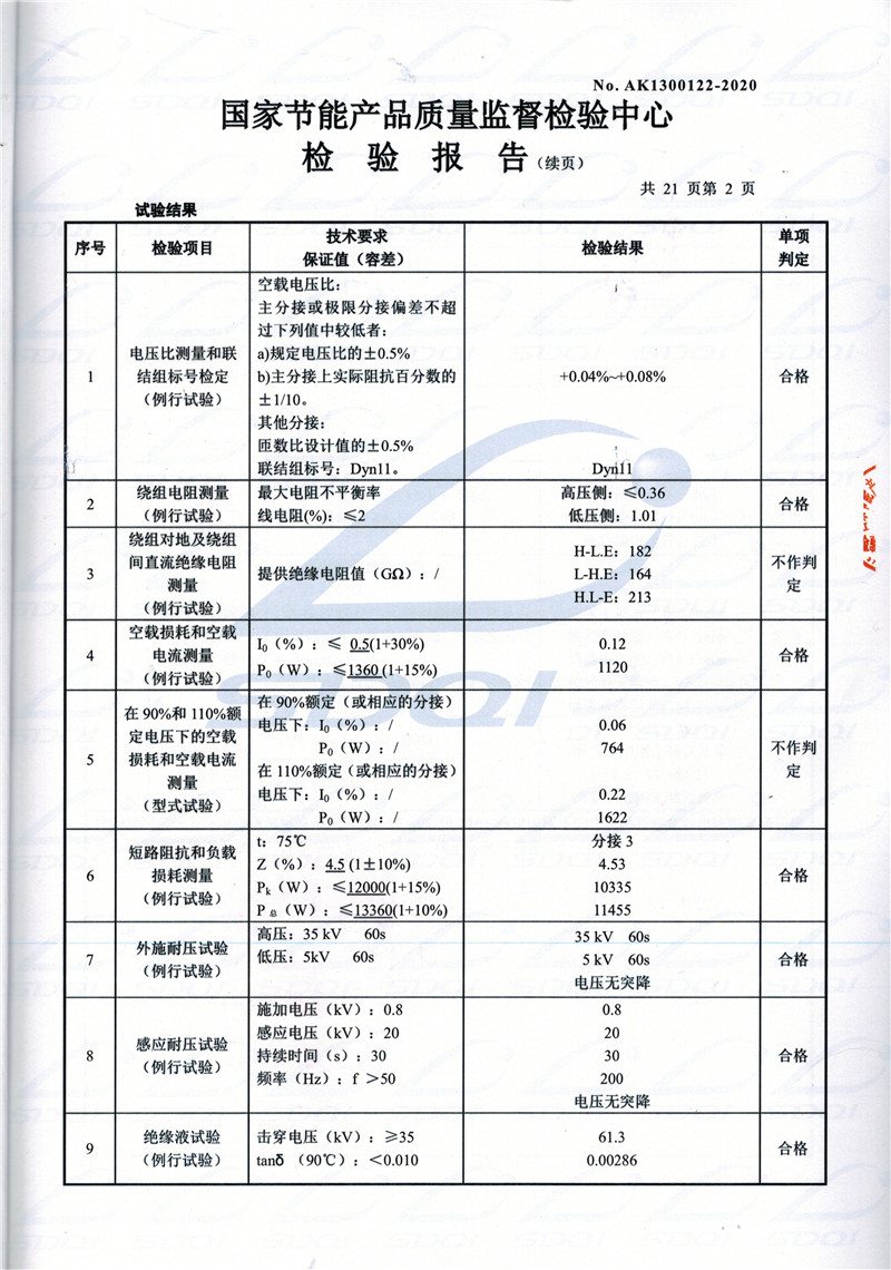 高低压试验报告-S11-1250泌阳泌阳泌阳油浸式变压器-2.jpg